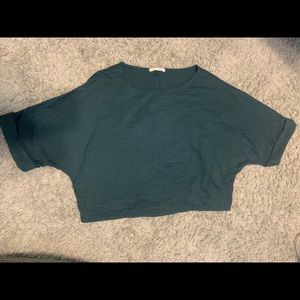 Dark green crop shirt